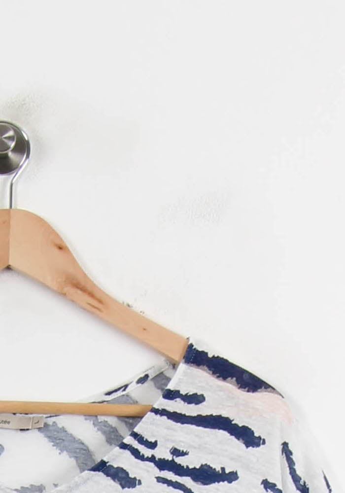 Tee-shirt Blanc et Bleu - Taille L/40 de la marque La Fée Maraboutée | PARAD72267 - Vendu par Paradigme - Image 3