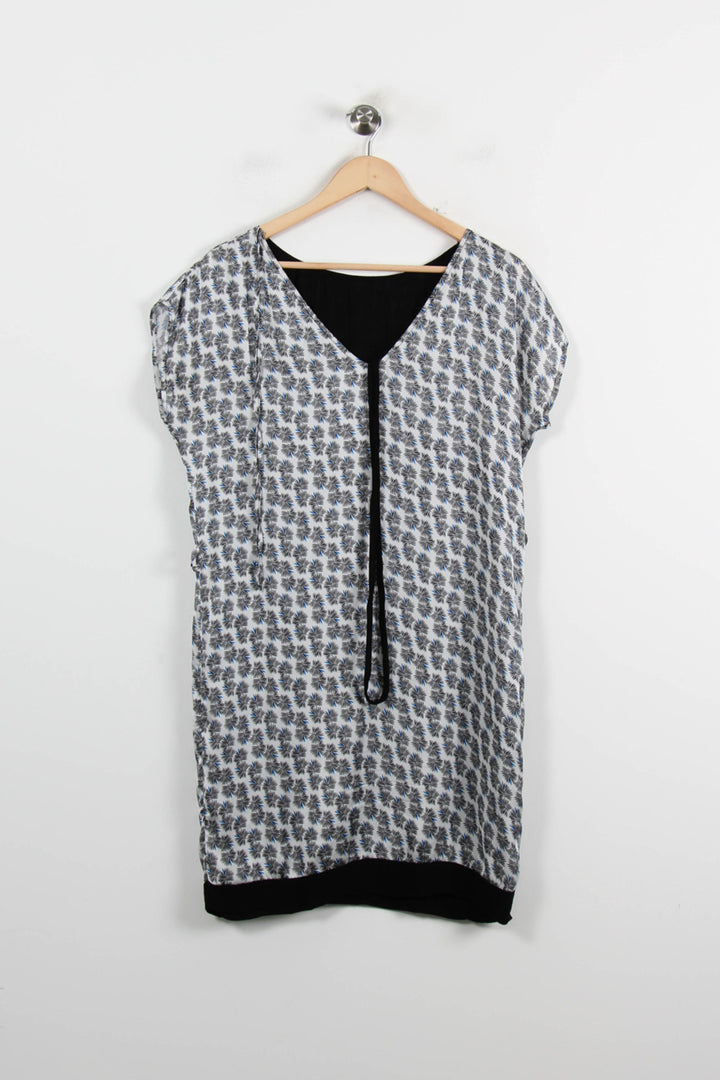 Robe Droite Noire et Blanche - Taille S/36 de la marque La Fée Maraboutée | PARAD72287 - Vendu par Paradigme - Image 2