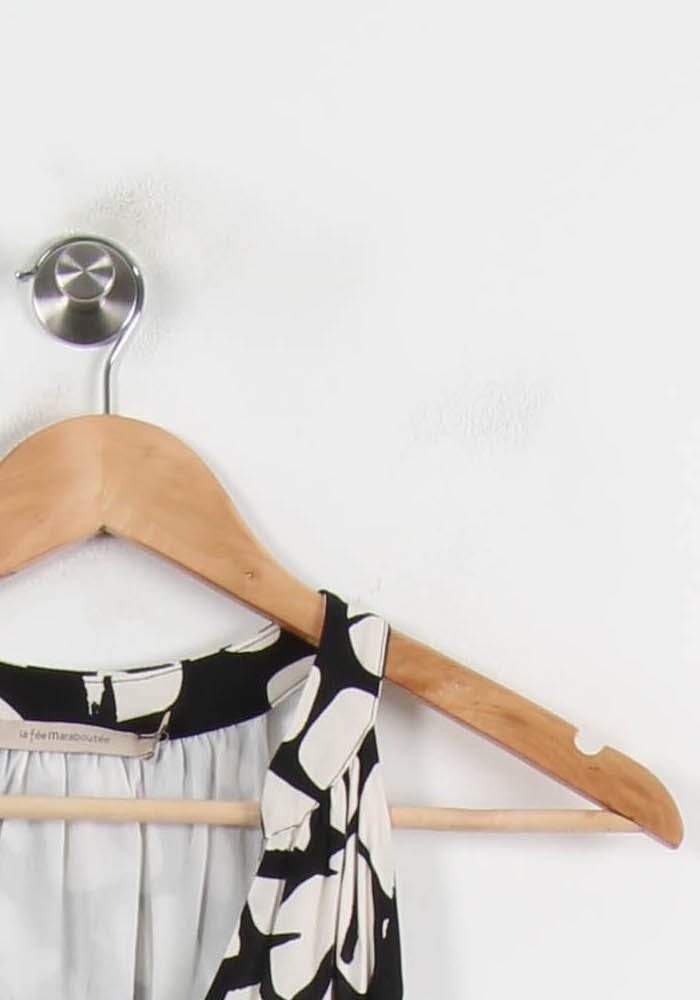 Robe Longue Noire et Blanche - Taille S/36 de la marque La Fée Maraboutée | PARAD72288 - Vendu par Paradigme - Image 3