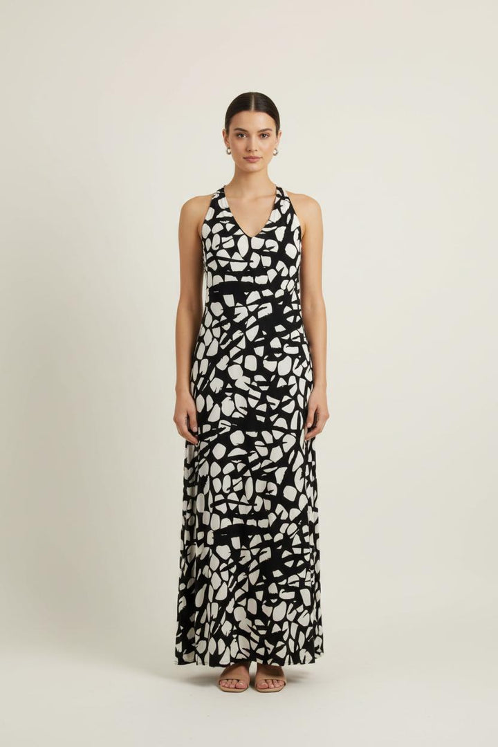 Robe Longue Noire et Blanche - Taille S/36 de la marque La Fée Maraboutée | PARAD72288 - Vendu par Paradigme - Image 1