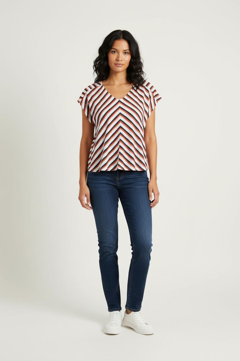 Blouse Blanche Rouge et Noire - Taille XS/34 de la marque La Fée Maraboutée | PARAD72291 - Vendu par Paradigme - Image 1