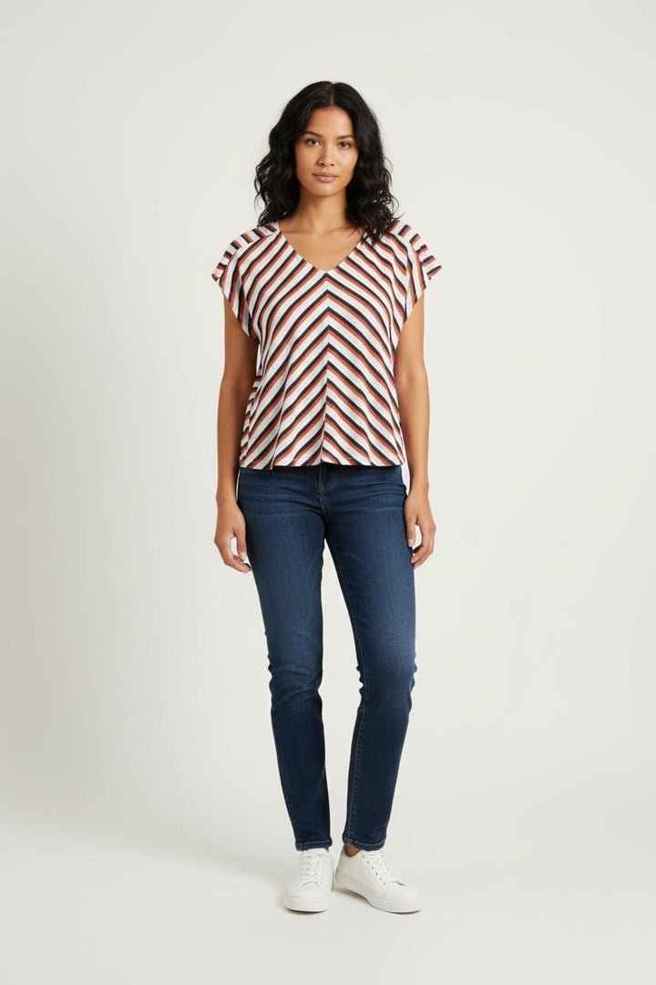 Blouse Blanche Rouge et Noire - Taille XS/34 de la marque La Fée Maraboutée | PARAD72291 - Vendu par Paradigme - Image 1
