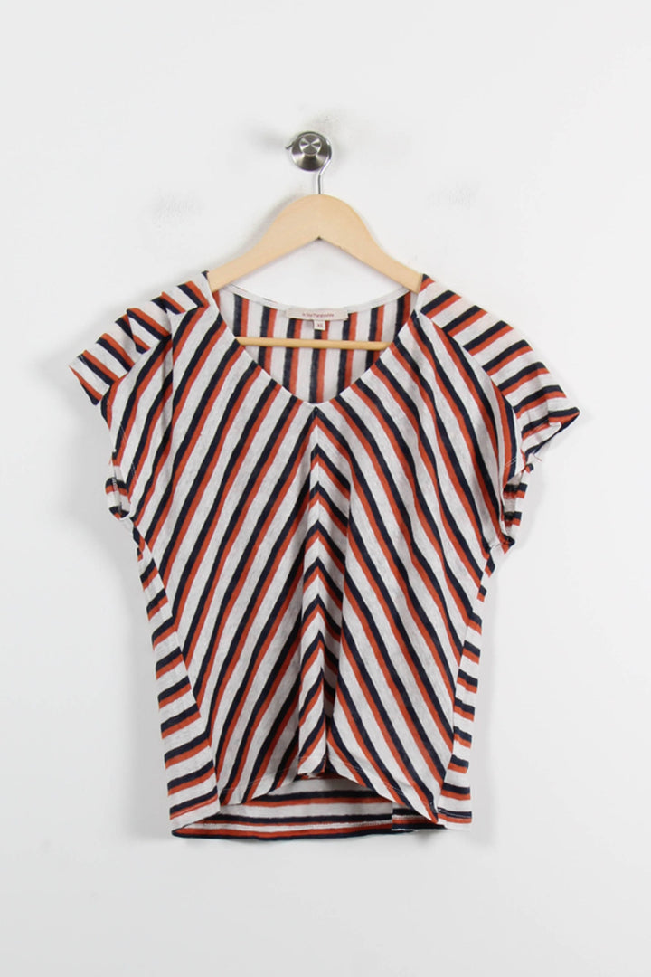 Blouse Blanche Rouge et Noire - Taille XS/34 de la marque La Fée Maraboutée | PARAD72291 - Vendu par Paradigme - Image 2
