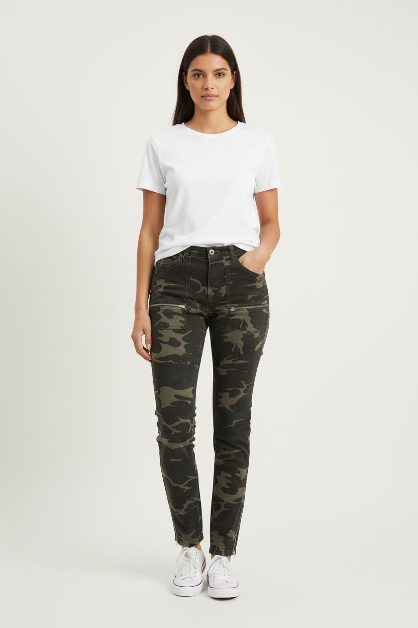 Pantalon Cargo Camouflage Multicolore - Taille S/36 de la marque IKKS | PARAD72293 - Vendu par Paradigme - Image 1