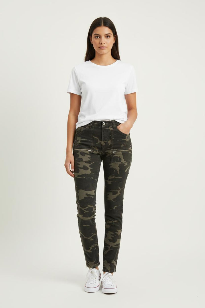 Pantalon Cargo Camouflage Multicolore - Taille S/36 de la marque IKKS | PARAD72293 - Vendu par Paradigme - Image 1