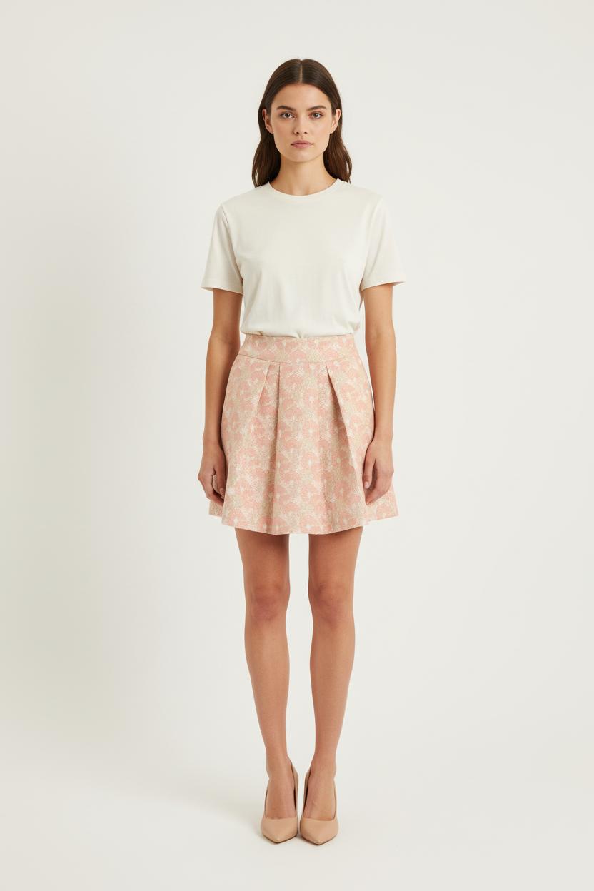 Jupe Patineuse Rose et Doré - Taille XS/34 de la marque Maison Lemoine | PARAD72299 - Vendu par Paradigme - Image 1
