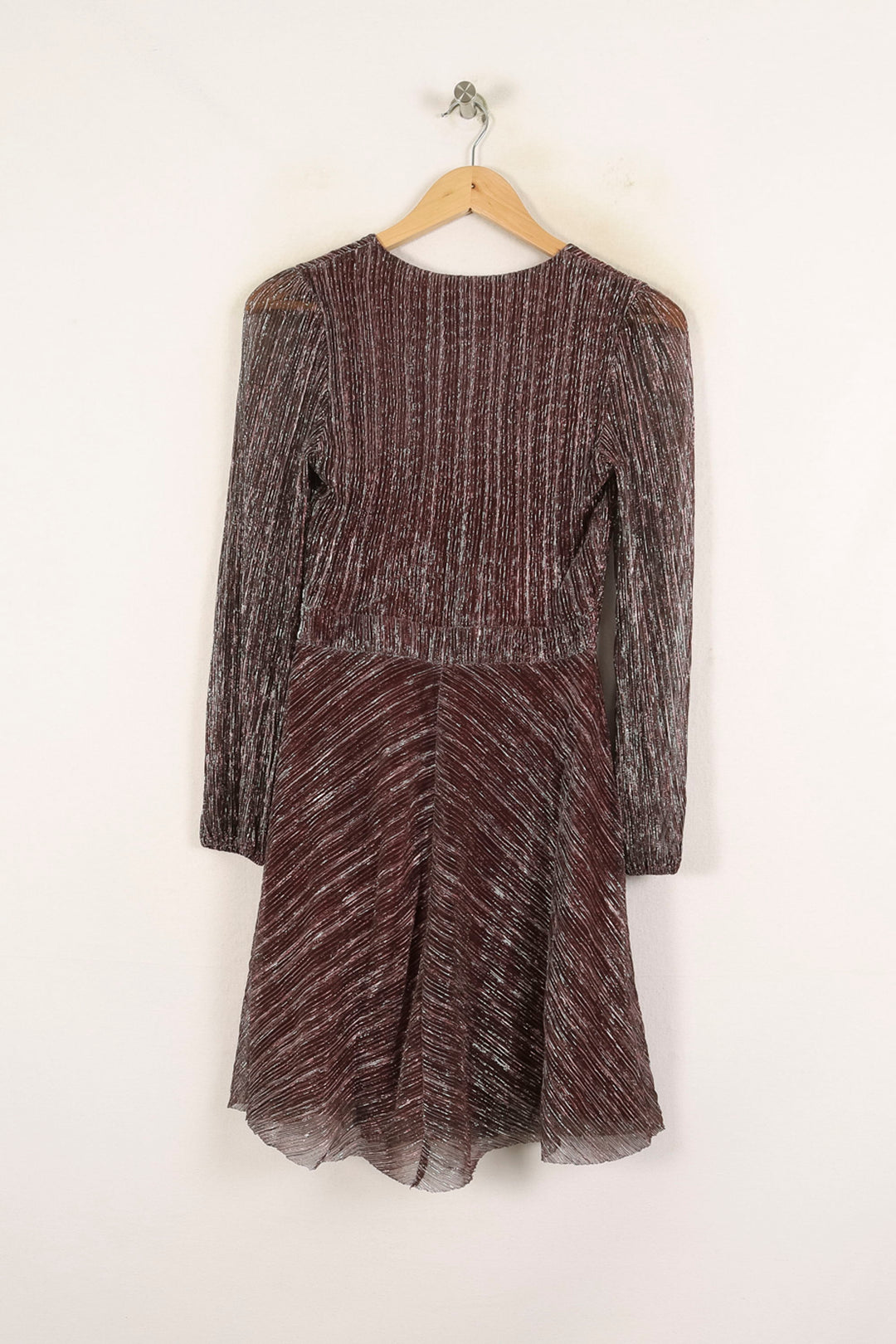Robe Plissée Bordeaux et Argenté - Taille S/36 de la marque Maison Lemoine | PARAD72300 - Vendu par Paradigme - Image 4