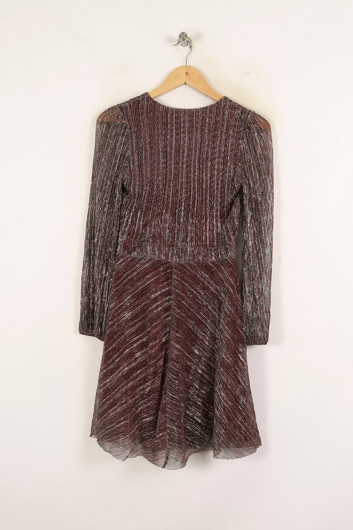Robe Plissée Bordeaux et Argenté - Taille S/36 de la marque Maison Lemoine | PARAD72300 - Vendu par Paradigme - Image 4