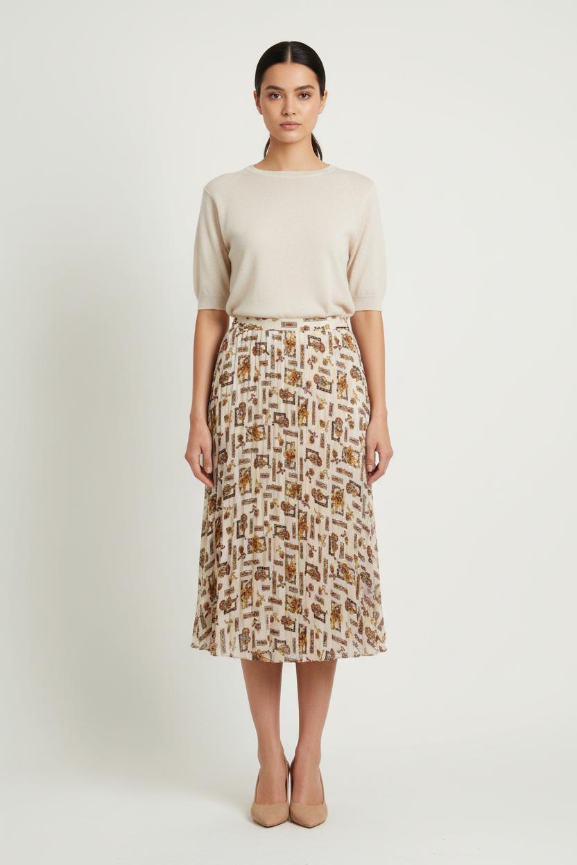 Jupe Plissée Multicolore - Taille L/40 de la marque Claudie Pierlot | PARAD72302 - Vendu par Paradigme - Image 1