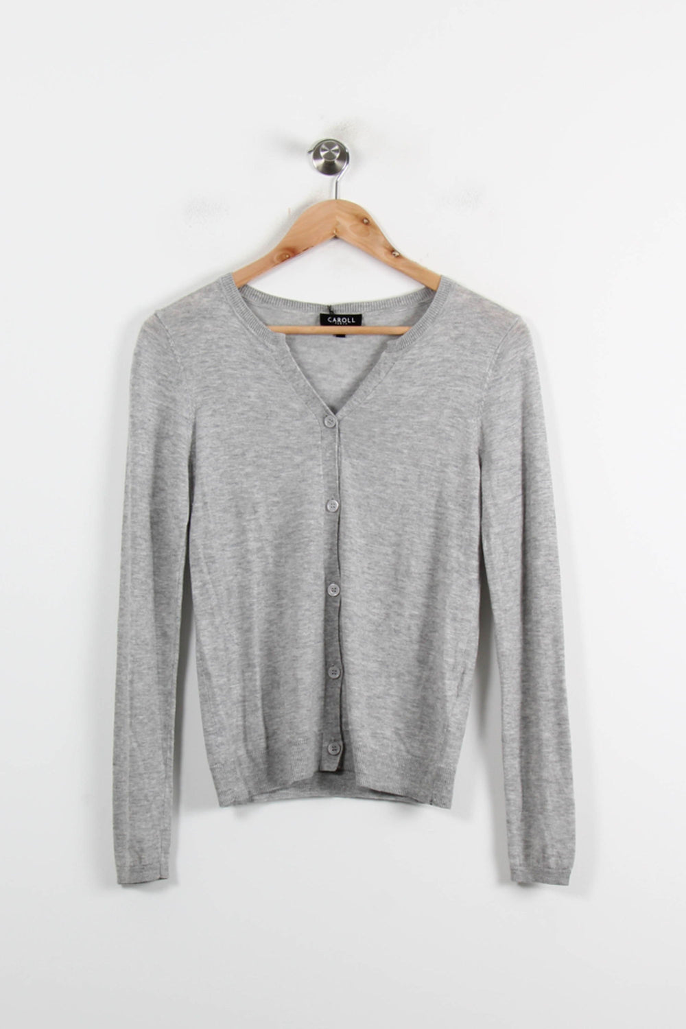 Cardigan Gris - Taille XS/34 de la marque Caroll | PARAD72308 - Vendu par Paradigme - Image 2