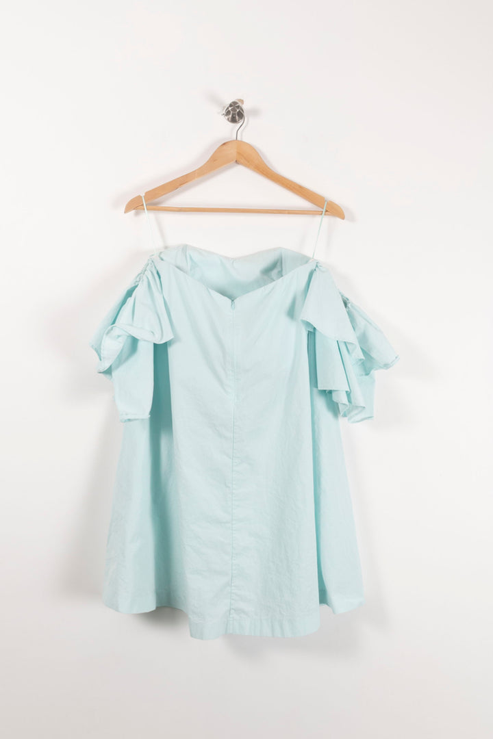 Robe Épaules Dénudées Bleue Claire - Taille S/36 de la marque Claudie Pierlot | PARAD72310 - Vendu par Paradigme - Image 4