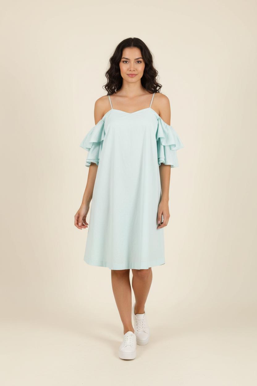 Robe Épaules Dénudées Bleue Claire - Taille S/36 de la marque Claudie Pierlot | PARAD72310 - Vendu par Paradigme - Image 1
