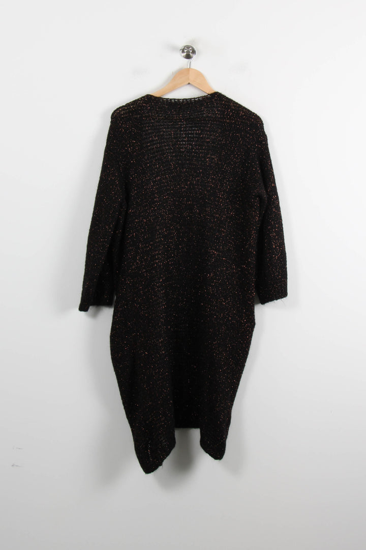 Cardigan Noir et Orange - Taille L/40 de la marque La Fée Maraboutée | PARAD72314 - Vendu par Paradigme - Image 4