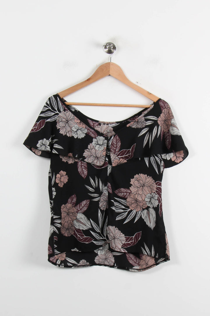 Blouse Noire et Rose - Taille L/40 de la marque La Fée Maraboutée | PARAD72316 - Vendu par Paradigme - Image 4