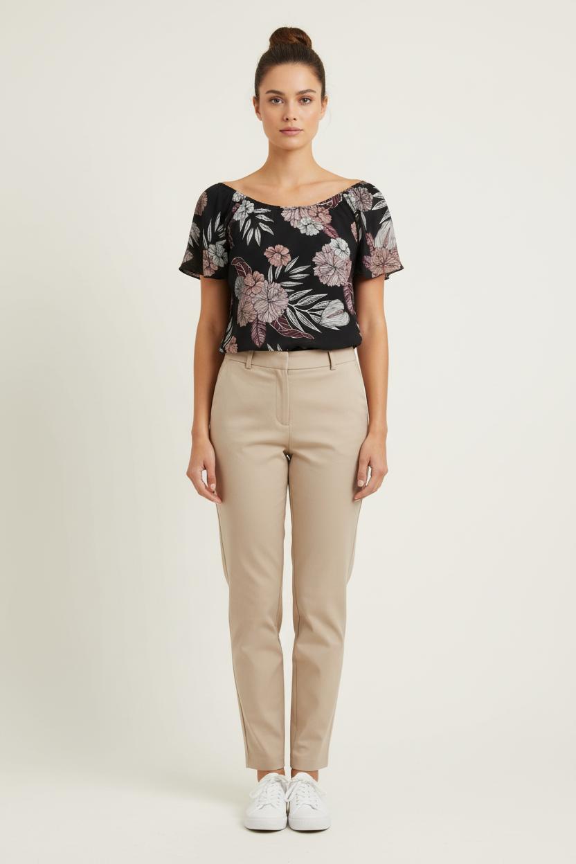 Blouse Noire et Rose - Taille L/40 de la marque La Fée Maraboutée | PARAD72316 - Vendu par Paradigme - Image 1