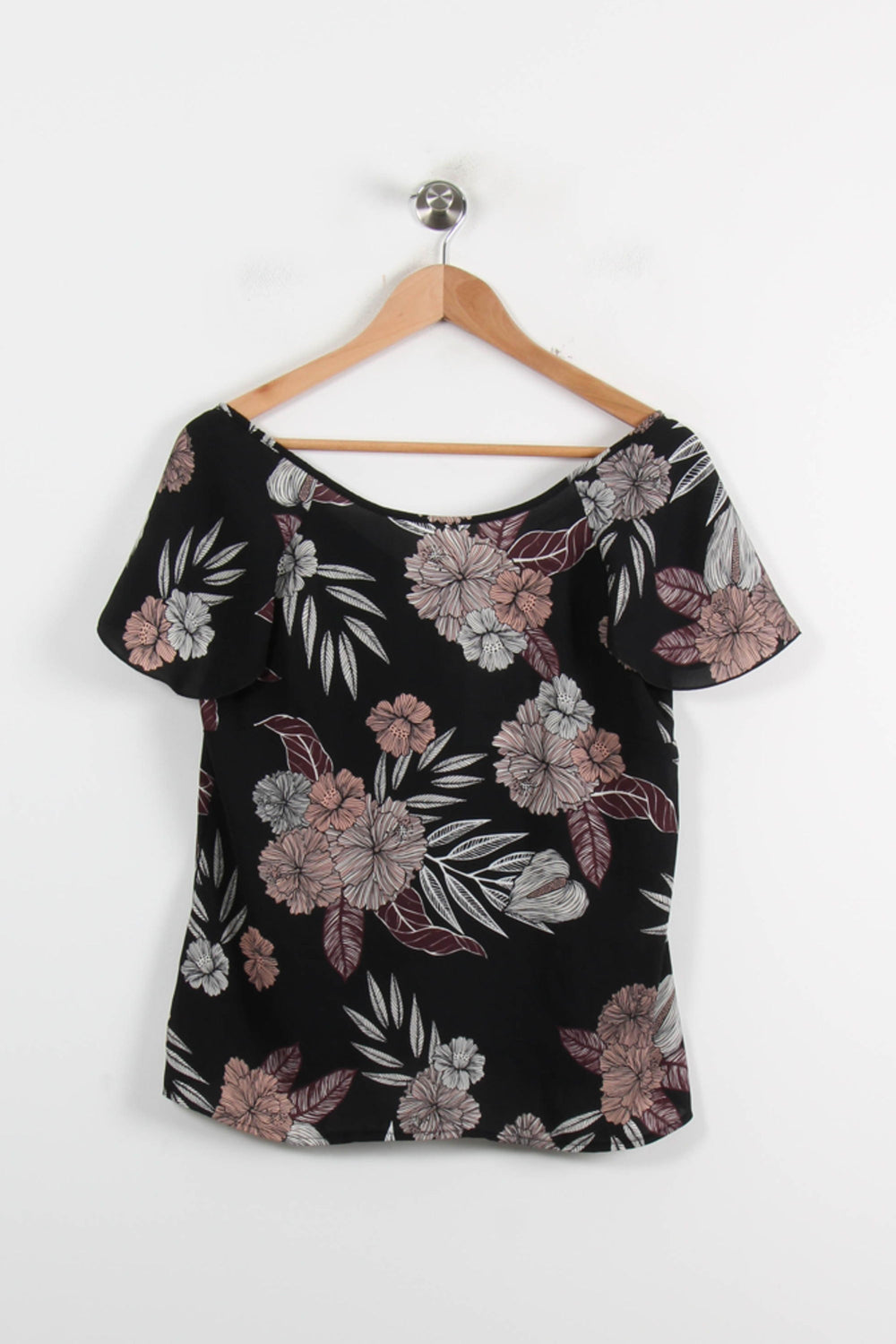Blouse Noire et Rose - Taille L/40 de la marque La Fée Maraboutée | PARAD72316 - Vendu par Paradigme - Image 2