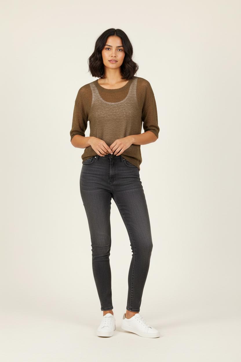 Pull Marron - Taille S/36 de la marque American Vintage | PARAD72320 - Vendu par Paradigme - Image 1