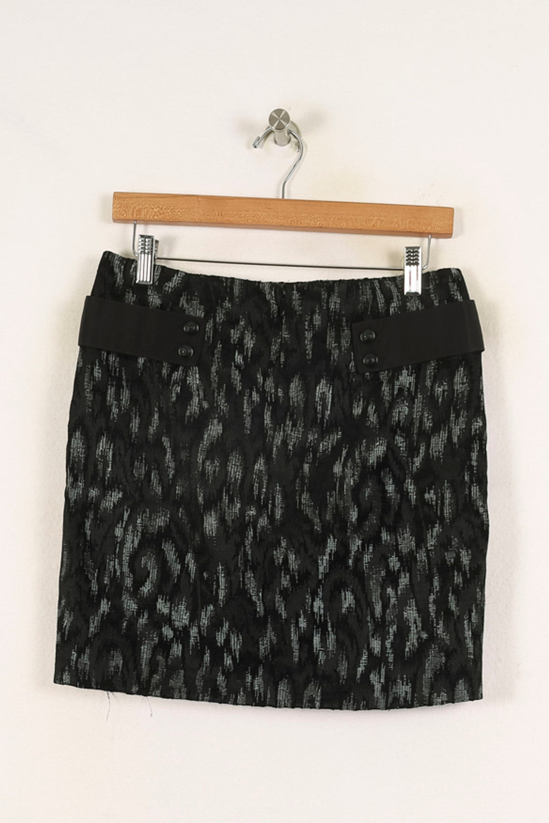 Jupe Droite Noire et Grise - Taille L/40 de la marque The Kooples | PARAD72321 - Vendu par Paradigme - Image 4