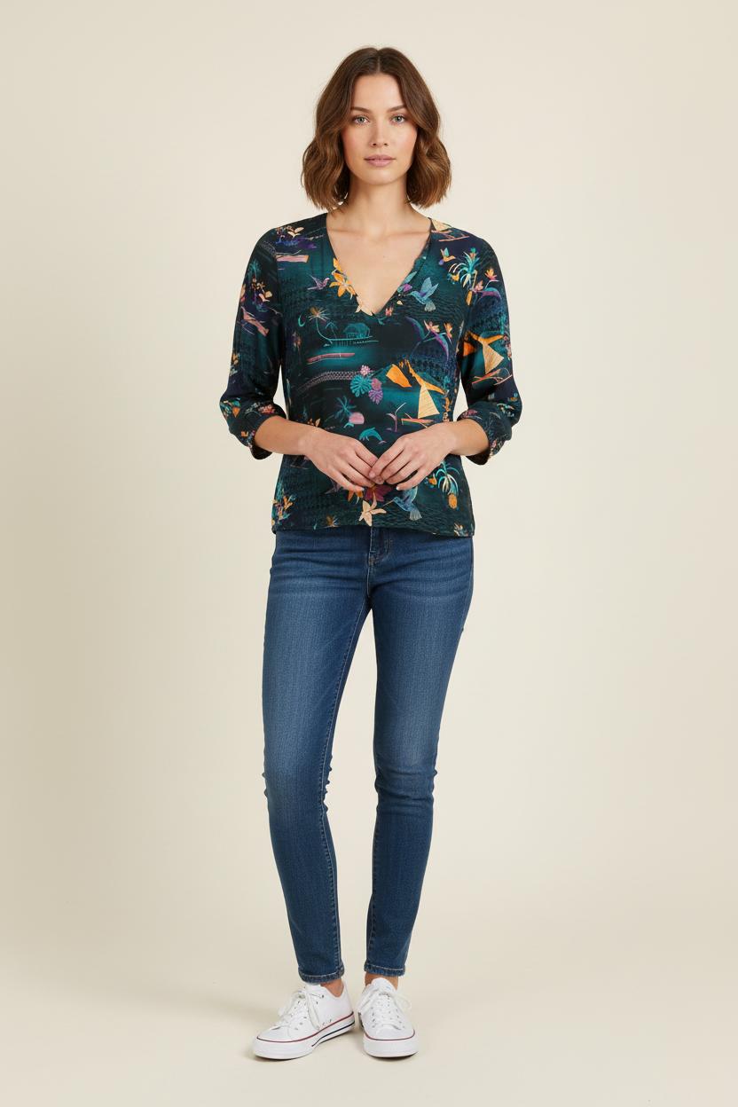 Blouse Multicolore - Taille L/40 de la marque La Fée Maraboutée | PARAD72341 - Vendu par Paradigme - Image 1