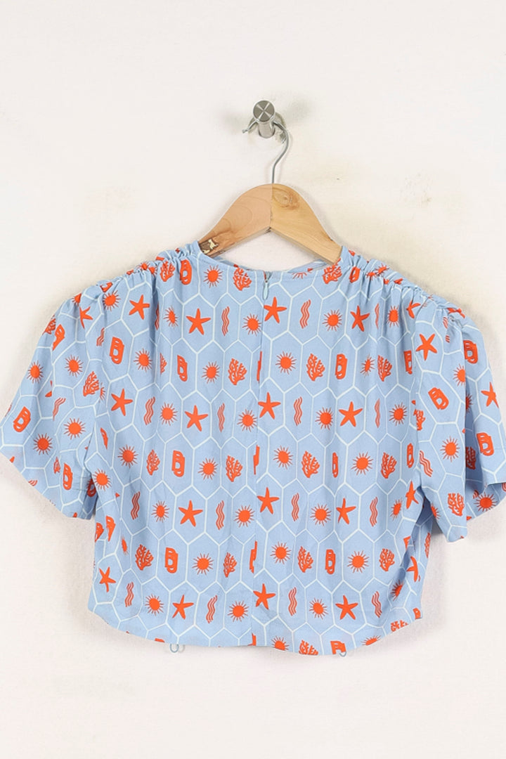 Blouse Bleu et Orange - Taille S/36 de la marque Barje | PARAD72343 - Vendu par Paradigme - Image 4