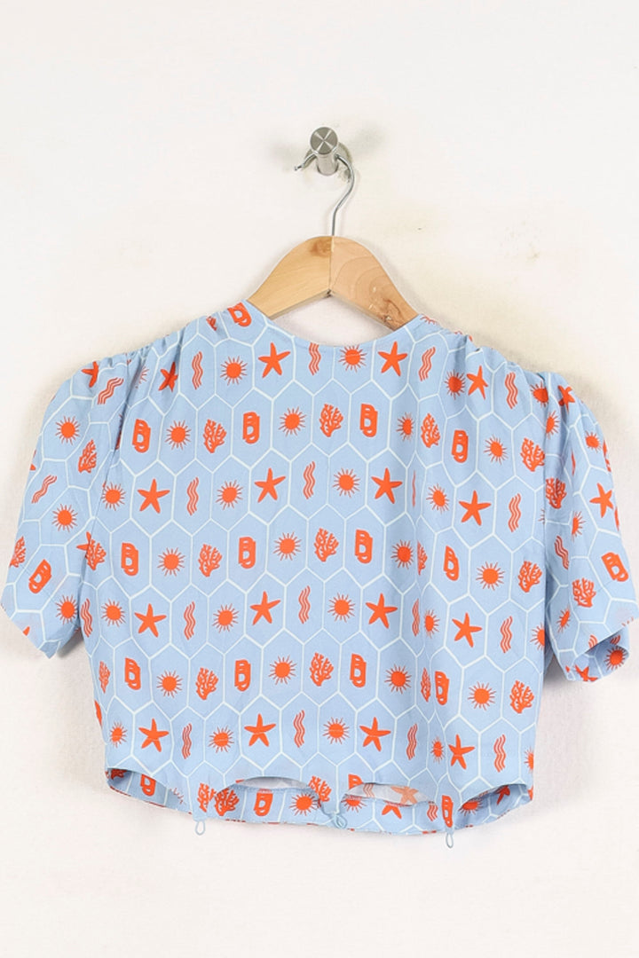 Blouse Bleu et Orange - Taille S/36 de la marque Barje | PARAD72343 - Vendu par Paradigme - Image 2