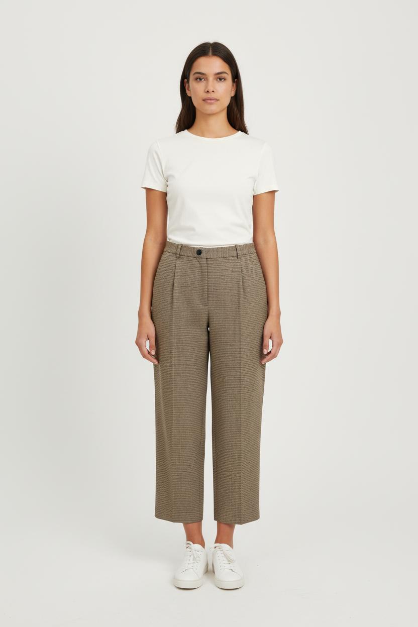 Pantalon Carreaux Marron - Taille XL/42 de la marque Sandro | PARAD72367 - Vendu par Paradigme - Image 1