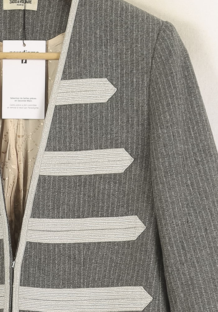 Veste Officier Grise - Taille S/36 de la marque Zadig&Voltaire | PARAD72368 - Vendu par Paradigme - Image 3