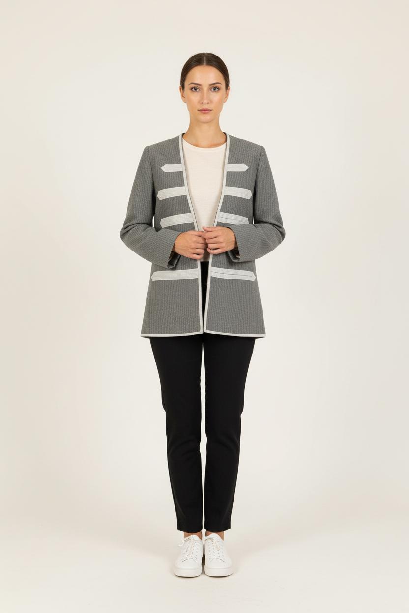 Veste Officier Grise - Taille S/36 de la marque Zadig&Voltaire | PARAD72368 - Vendu par Paradigme - Image 1