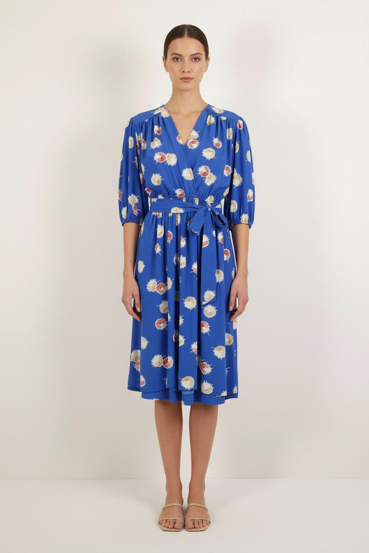 Robe Fleurie Bleue et Blanche - Taille L/40 de la marque Rodier | PARAD72371 - Vendu par Paradigme - Image 1