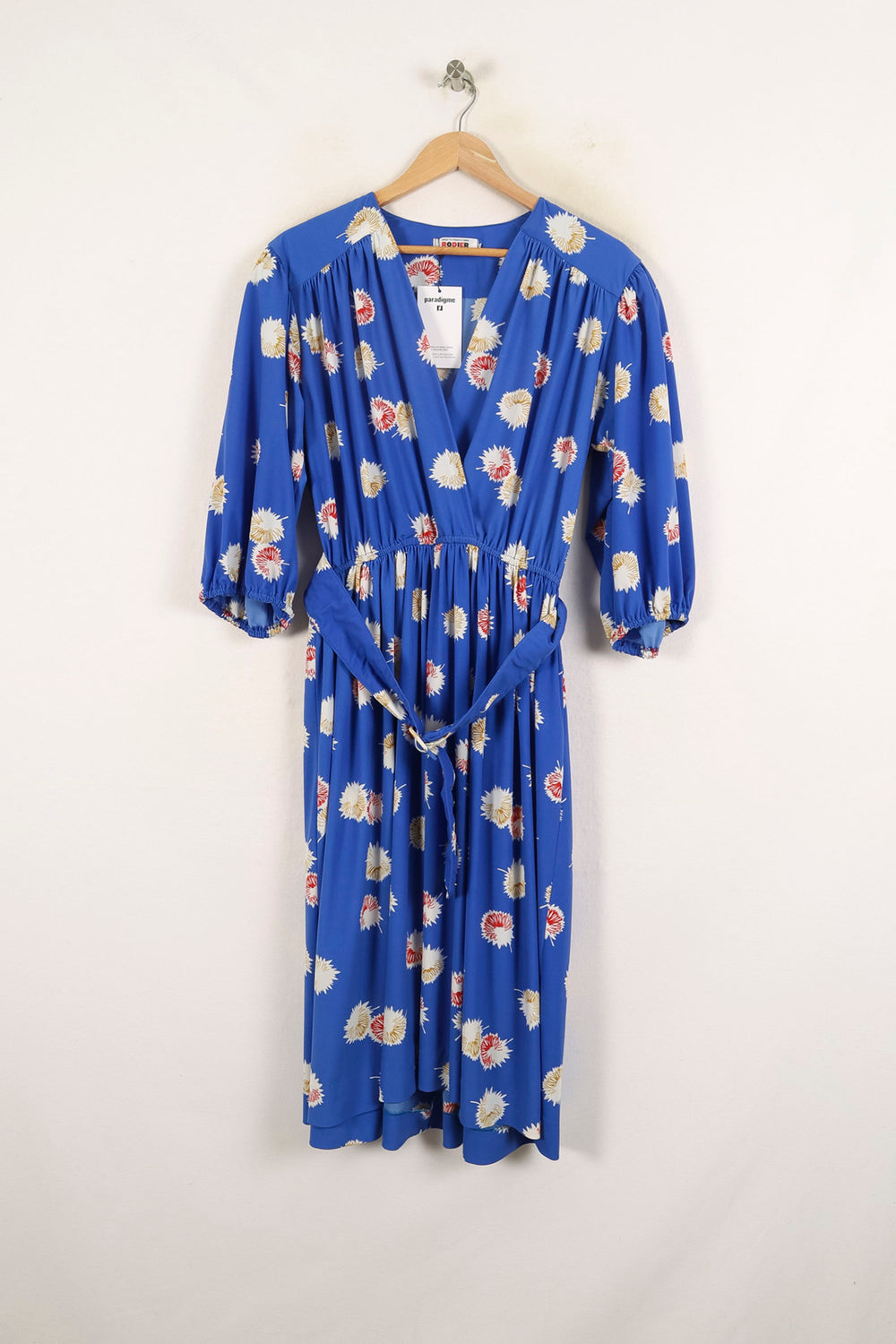 Robe Fleurie Bleue et Blanche - Taille L/40 de la marque Rodier | PARAD72371 - Vendu par Paradigme - Image 2