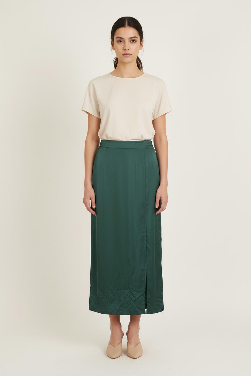 Jupe Longue Verte - Taille S/36 de la marque Barje | PARAD72386 - Vendu par Paradigme - Image 1