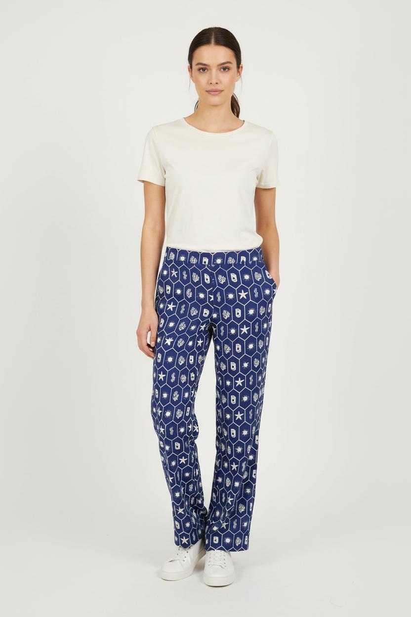 Pantalon Bleu et Blanc - Taille S/36 de la marque Barje | PARAD72391 - Vendu par Paradigme - Image 1