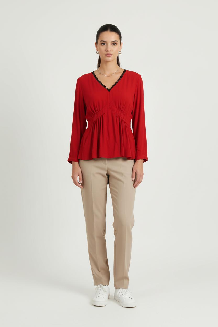 Blouse Rouge - Taille S/36 de la marque IKKS | PARAD72417 - Vendu par Paradigme - Image 1