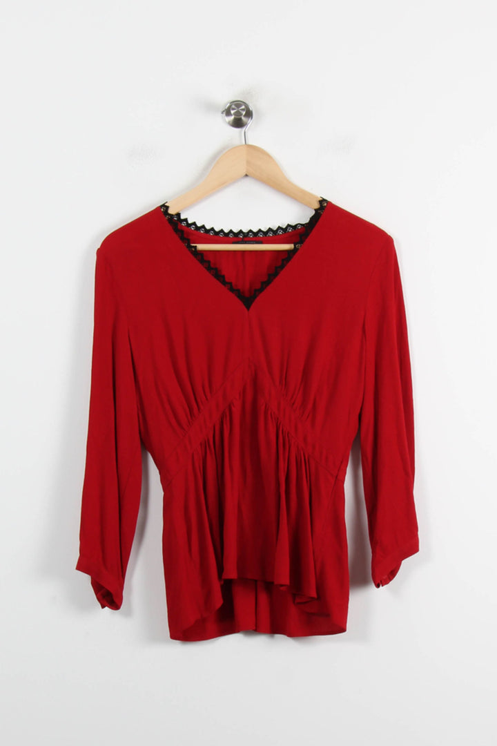 Blouse Rouge - Taille S/36 de la marque IKKS | PARAD72417 - Vendu par Paradigme - Image 2