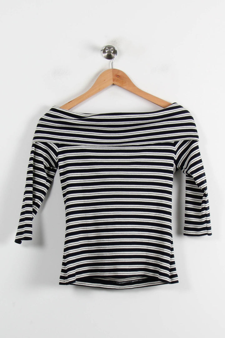 Top Rayé Bleu et Blanc - Taille L/40 de la marque La Fée Maraboutée | PARAD72421 - Vendu par Paradigme - Image 4