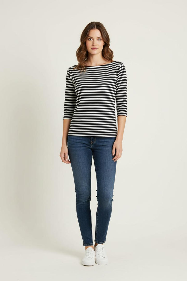 Top Rayé Bleu et Blanc - Taille L/40 de la marque La Fée Maraboutée | PARAD72421 - Vendu par Paradigme - Image 1