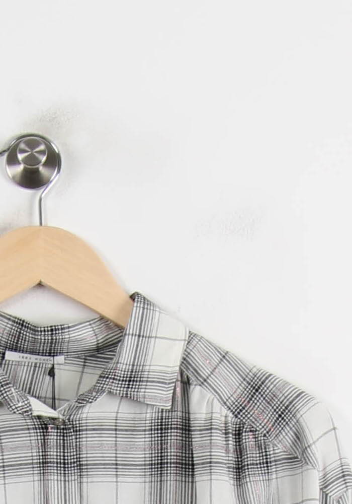 Chemise à Carreaux Blanche et Noire - Taille XS/34 de la marque IKKS | PARAD72431 - Vendu par Paradigme - Image 3