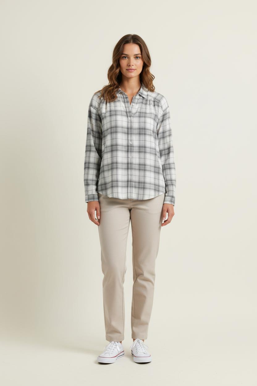 Chemise à Carreaux Blanche et Noire - Taille XS/34 de la marque IKKS | PARAD72431 - Vendu par Paradigme - Image 1