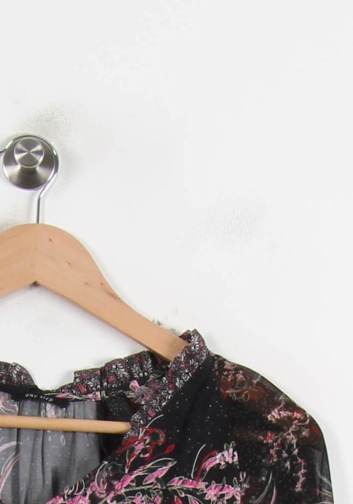 Blouse Noire et Rose - Taille S/36 de la marque One Step | PARAD72437 - Vendu par Paradigme - Image 3