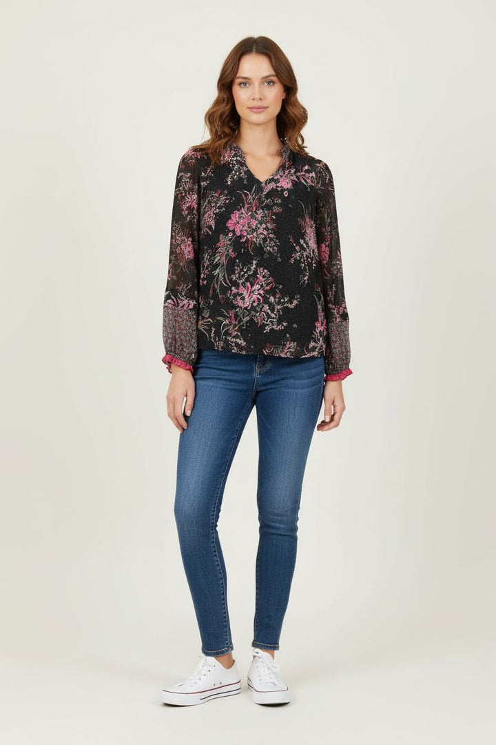 Blouse Noire et Rose - Taille S/36 de la marque One Step | PARAD72437 - Vendu par Paradigme - Image 1
