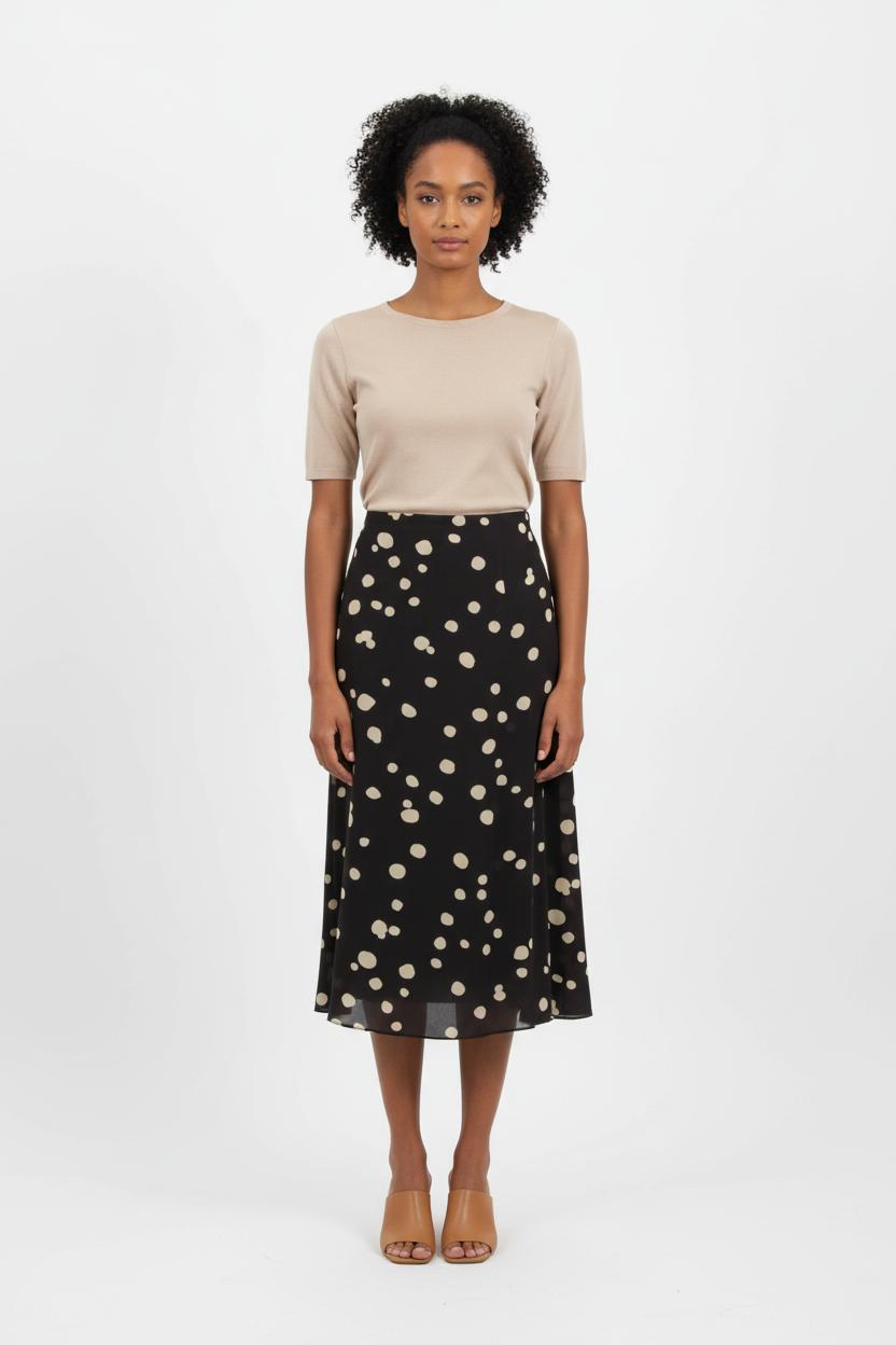 Jupe Midi Noire et Blanche - Taille L/40 de la marque ba&sh | PARAD72455 - Vendu par Paradigme - Image 1