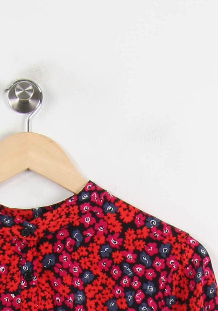 Robe Fleurie Rouge et Noire - Taille L/40 de la marque La Fée Maraboutée | PARAD72460 - Vendu par Paradigme - Image 3