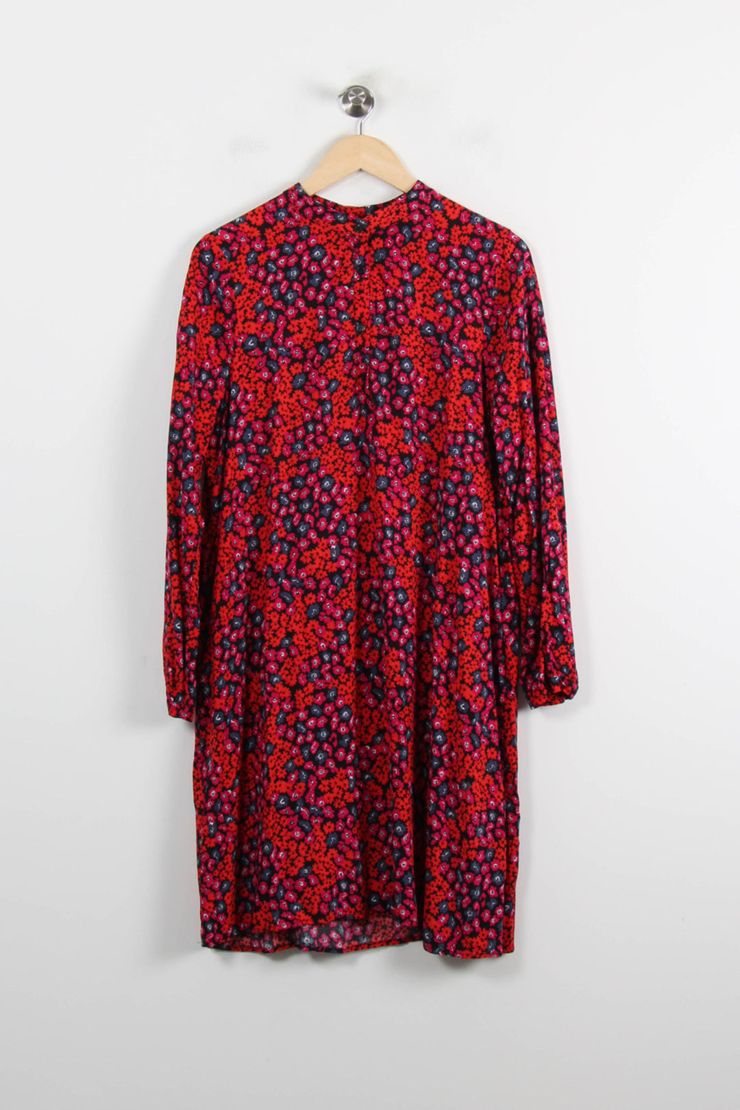 Robe Fleurie Rouge et Noire - Taille L/40 de la marque La Fée Maraboutée | PARAD72460 - Vendu par Paradigme - Image 2