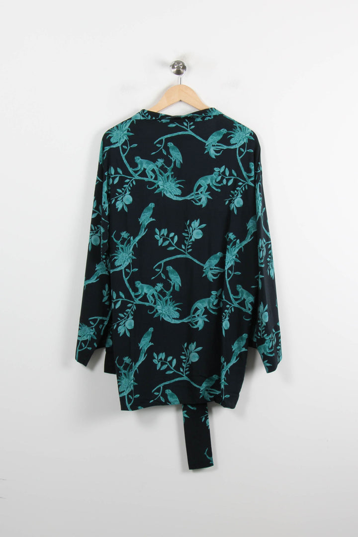 Kimono Noir et Vert - Taille L/40 de la marque La Fée Maraboutée | PARAD72467 - Vendu par Paradigme - Image 4