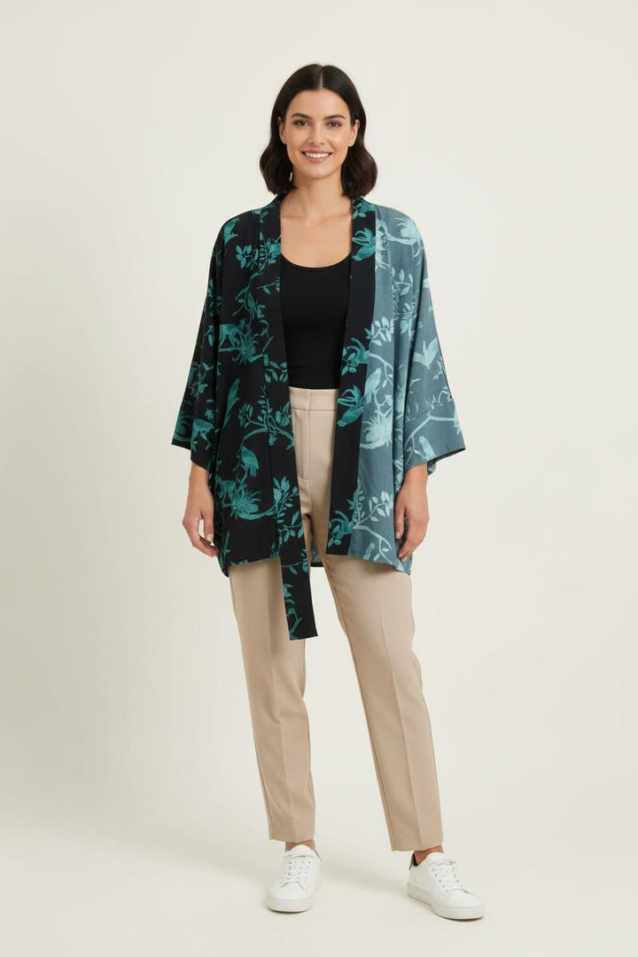 Kimono Noir et Vert - Taille L/40 de la marque La Fée Maraboutée | PARAD72467 - Vendu par Paradigme - Image 1