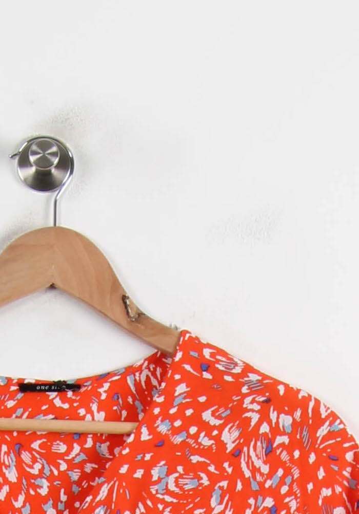 Robe Courte Orange et Blanche - Taille L/40 de la marque One Step | PARAD72469 - Vendu par Paradigme - Image 3