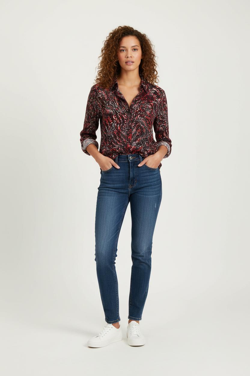 Chemise Rouge et Noire - Taille S/36 de la marque One Step | PARAD72482 - Vendu par Paradigme - Image 1