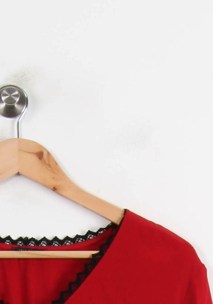 Blouse Rouge - Taille S/36 de la marque IKKS | PARAD72483 - Vendu par Paradigme - Image 3
