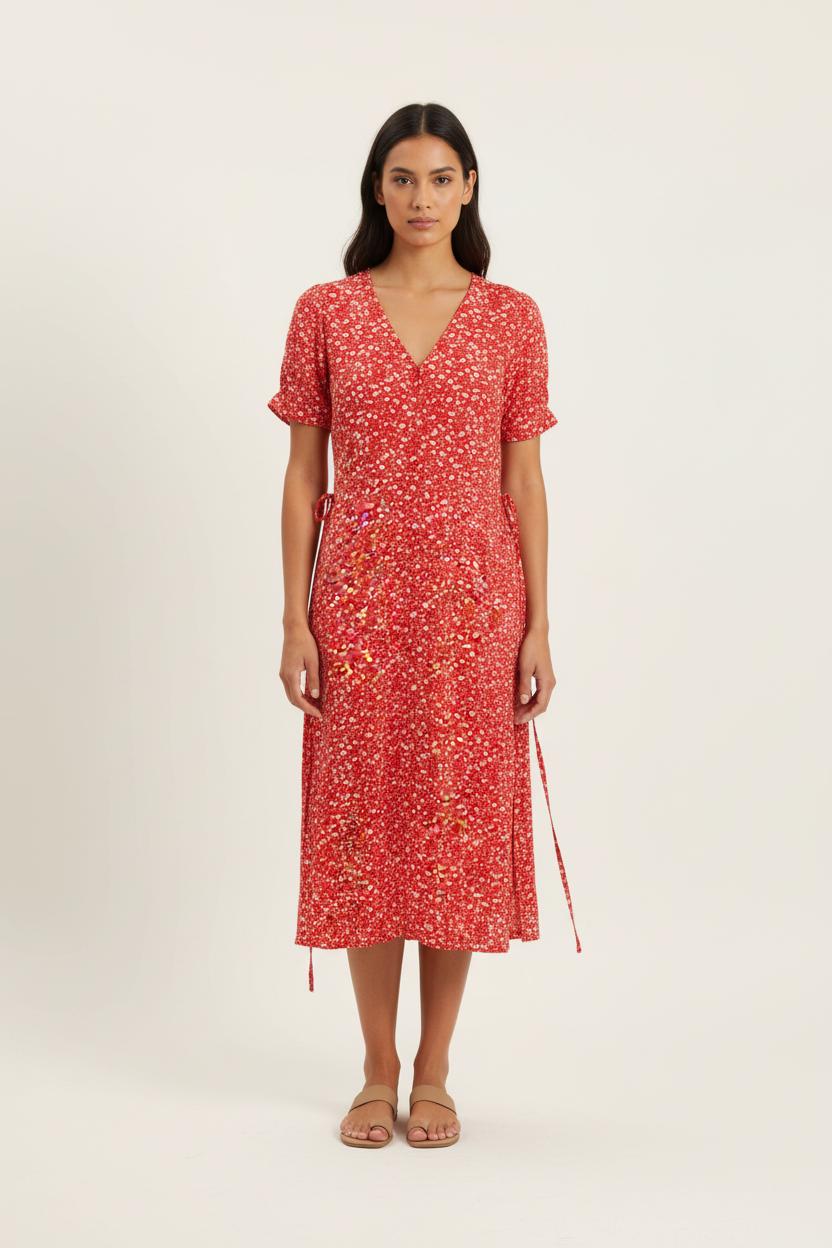 Robe Midi Rouge et Blanche - Taille S/36 de la marque Grace & Mila | PARAD72504 - Vendu par Paradigme - Image 1