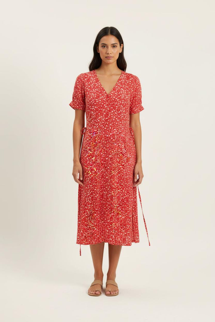Robe Midi Rouge et Blanche - Taille S/36 de la marque Grace & Mila | PARAD72504 - Vendu par Paradigme - Image 1